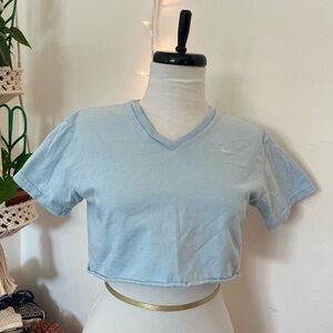 Nike Sky Blue V-Neck Crop Top